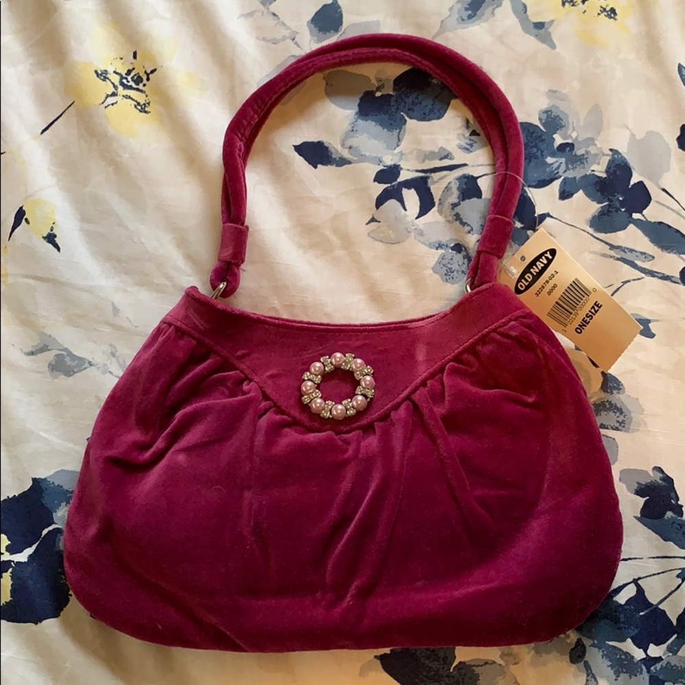 Magenta velvet purse
